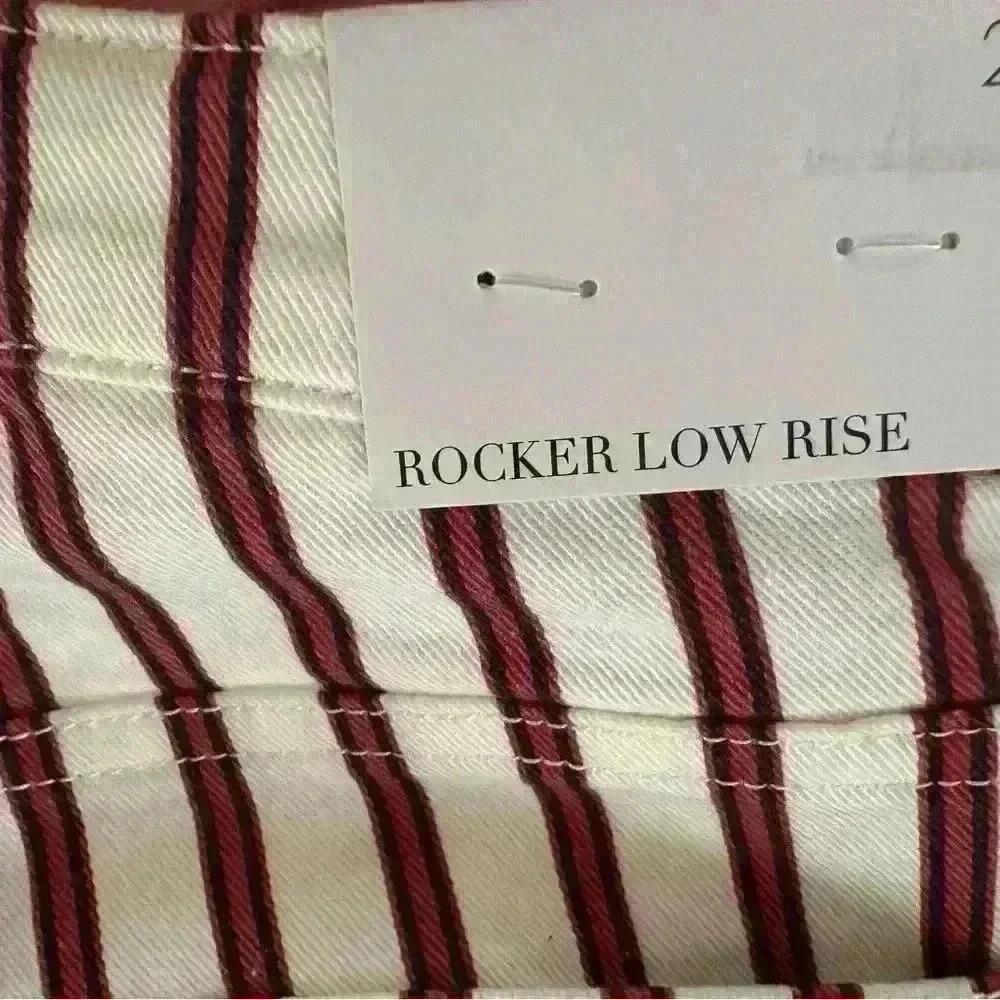 NWT We Wore What Rocker Low Rise Stripe Jeans Chains Zippers Size 24 - Picture 6 of 9